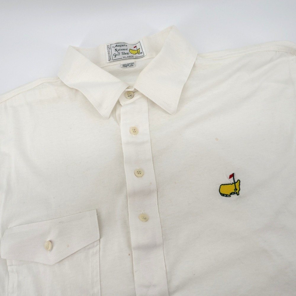 Slazenger Augusta‎ National Masters Golf Shop Mens XL Off White Polo Shirt Flaws